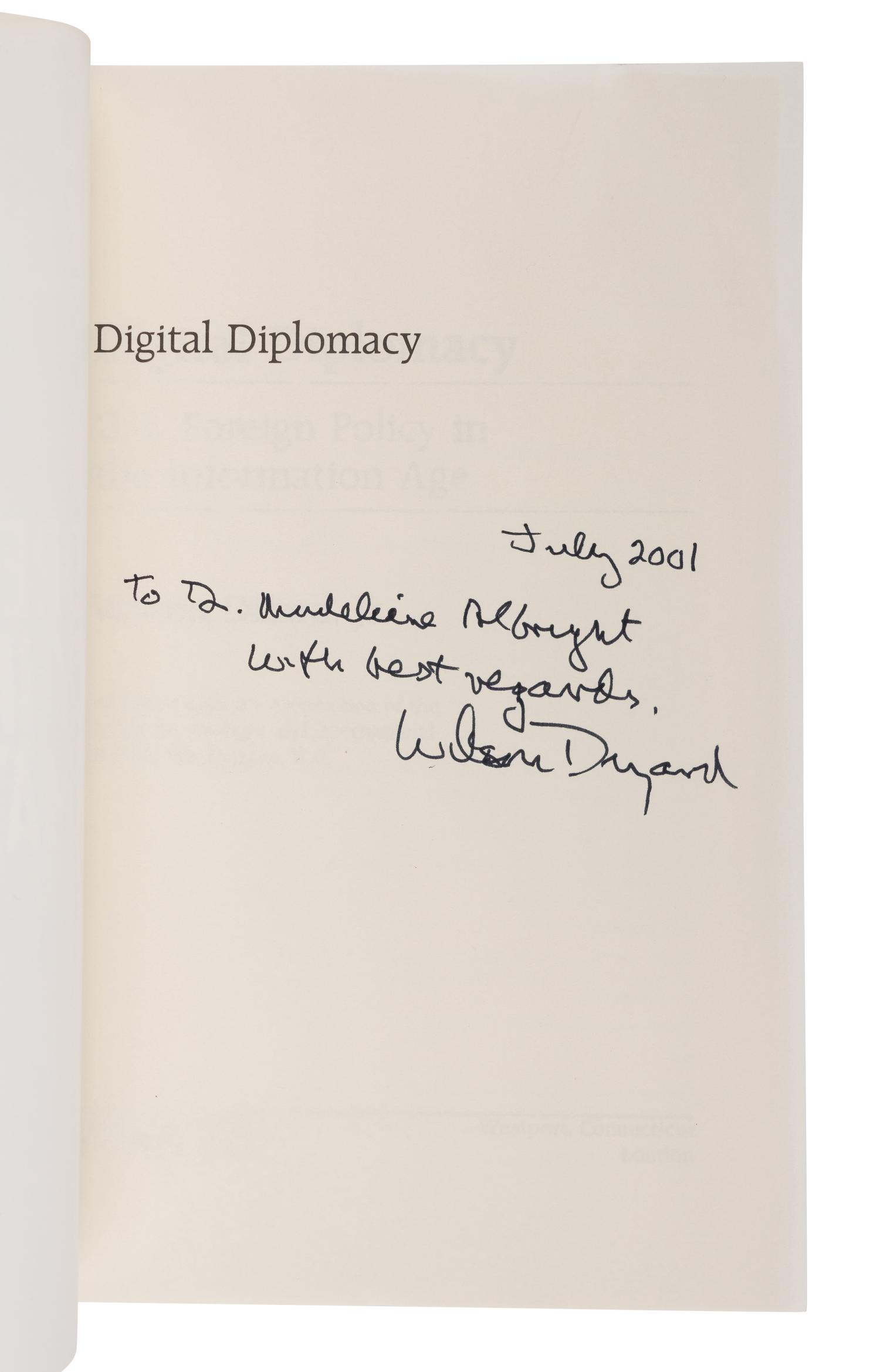 MEDIA & TECH A group of 6 works, a few INSCRIBED TO SECRETARY ALBRIGHT: