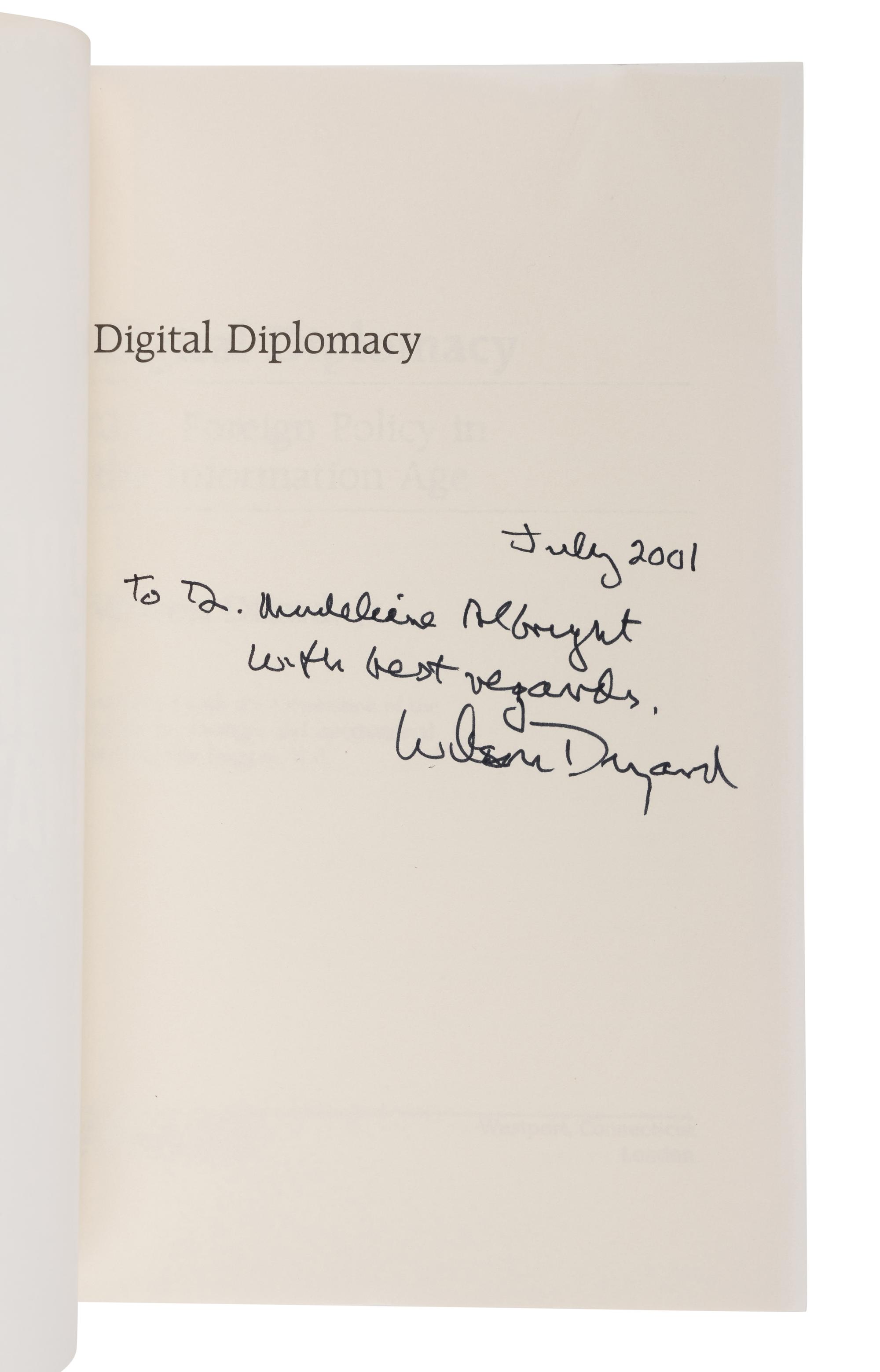MEDIA & TECH A group of 6 works, a few INSCRIBED TO SECRETARY ALBRIGHT: