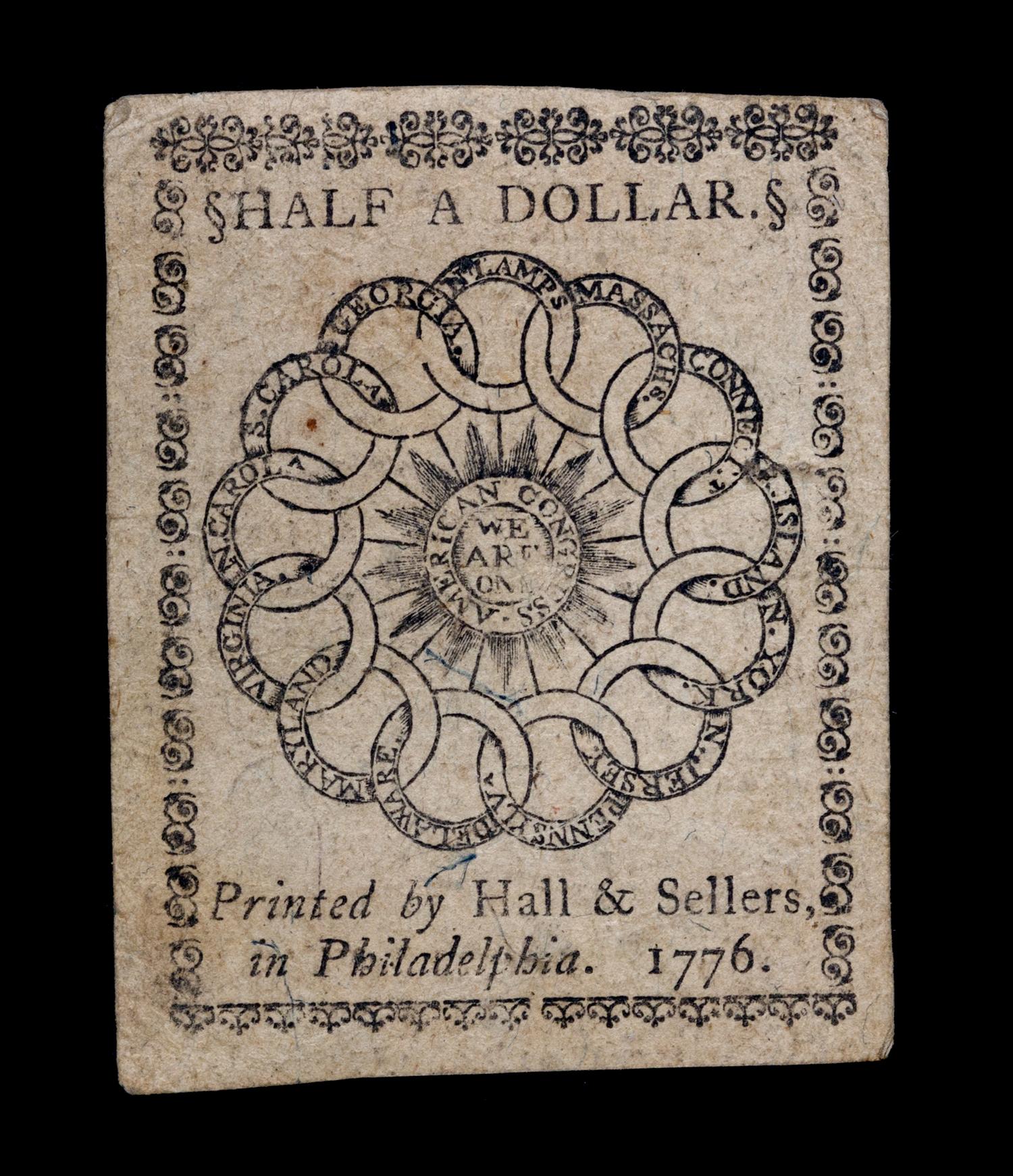An American Continental Congress 2/17/1776 Half-Dollar Note