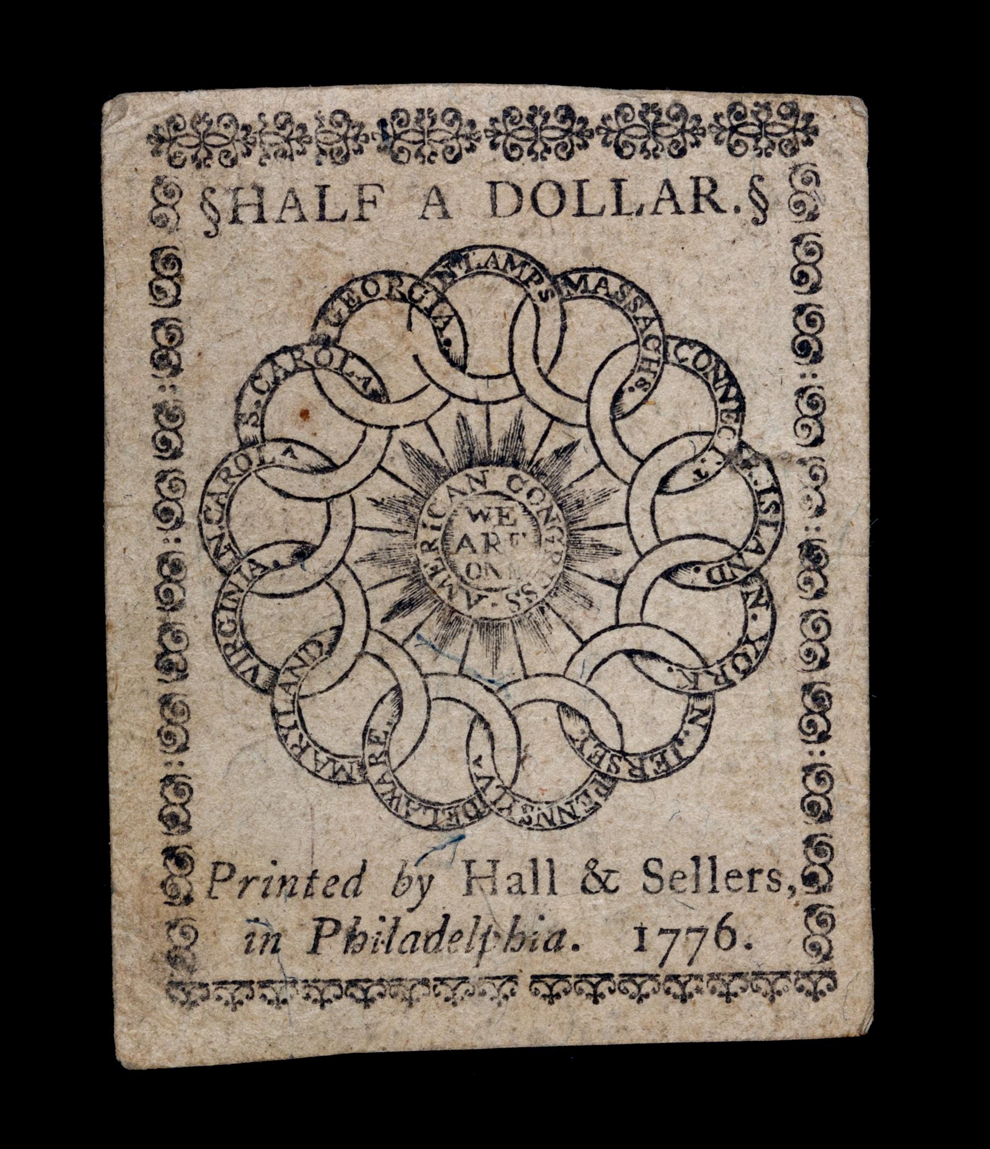 An American Continental Congress 2/17/1776 Half-Dollar Note