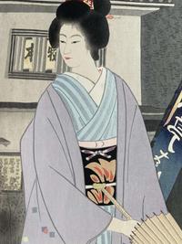 Jinbo Tomoyo 神保朋世 浮世绘三幅 (Japanese b.1902-d.1994)