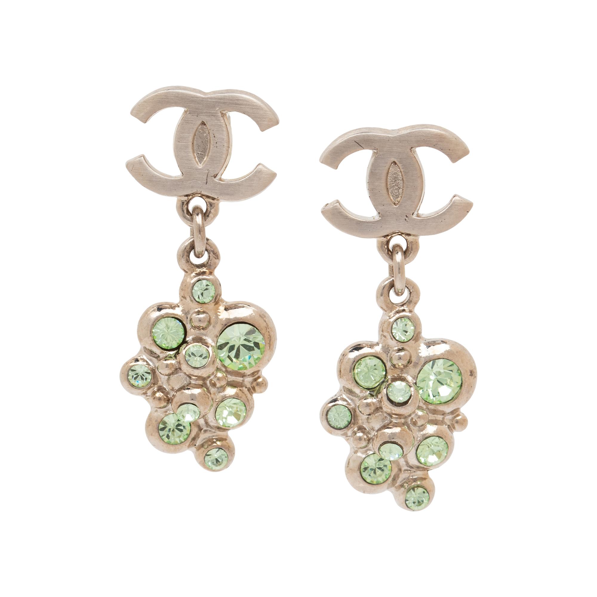 Chanel, CC & Rhinestone Drop Earrings