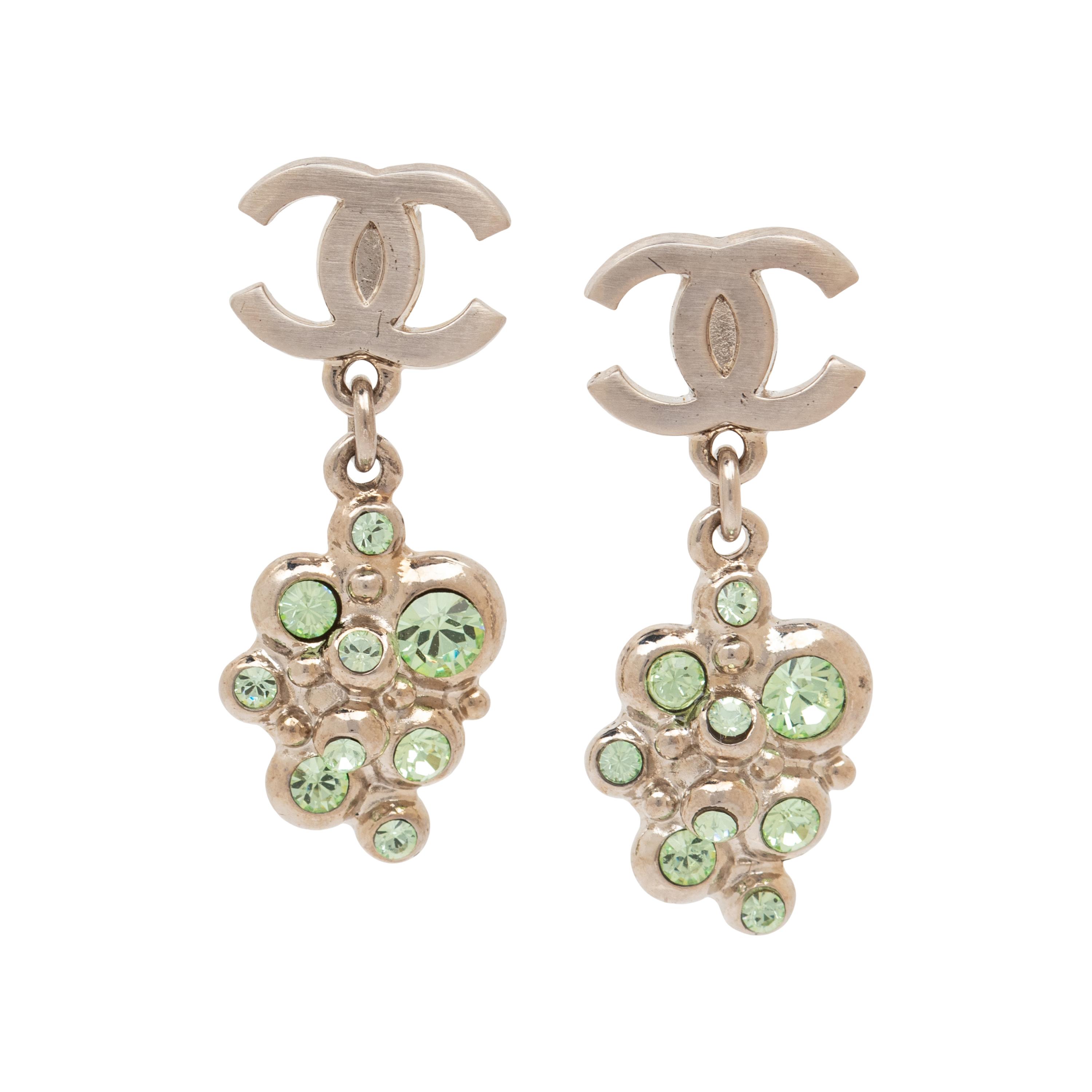 Chanel, CC & Rhinestone Drop Earrings