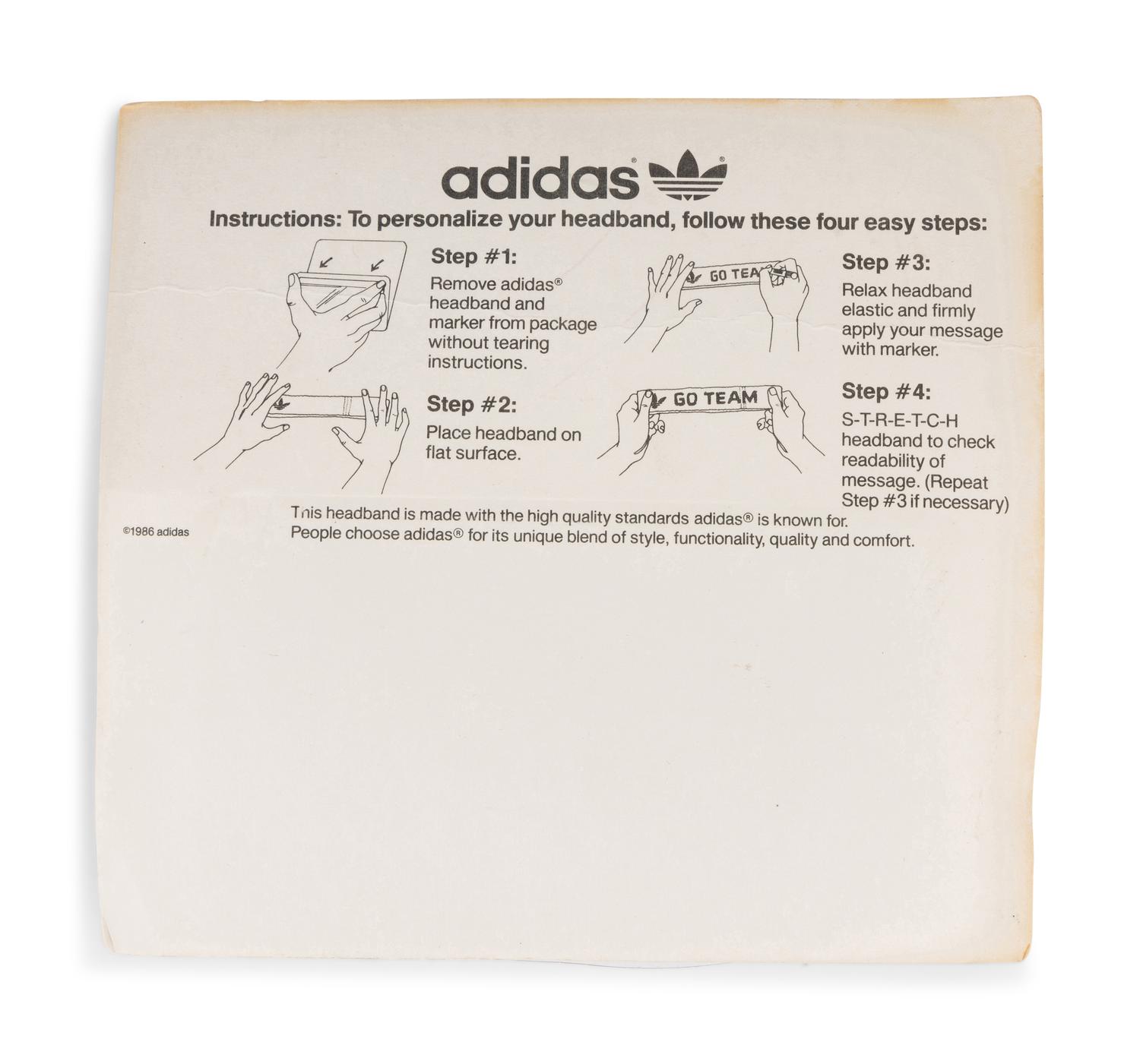 A Case of Vintage Adidas Jim McMahon Endorsed Headbands from The Collection of Sports Super Agent Steve Zucker,