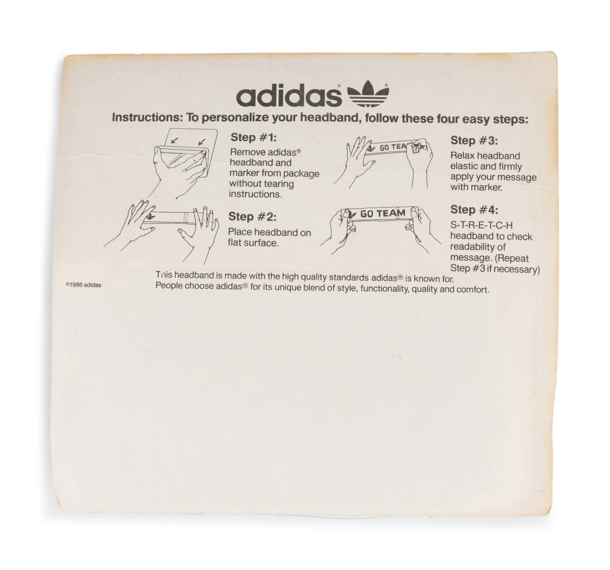 A Case of Vintage Adidas Jim McMahon Endorsed Headbands from The Collection of Sports Super Agent Steve Zucker,
