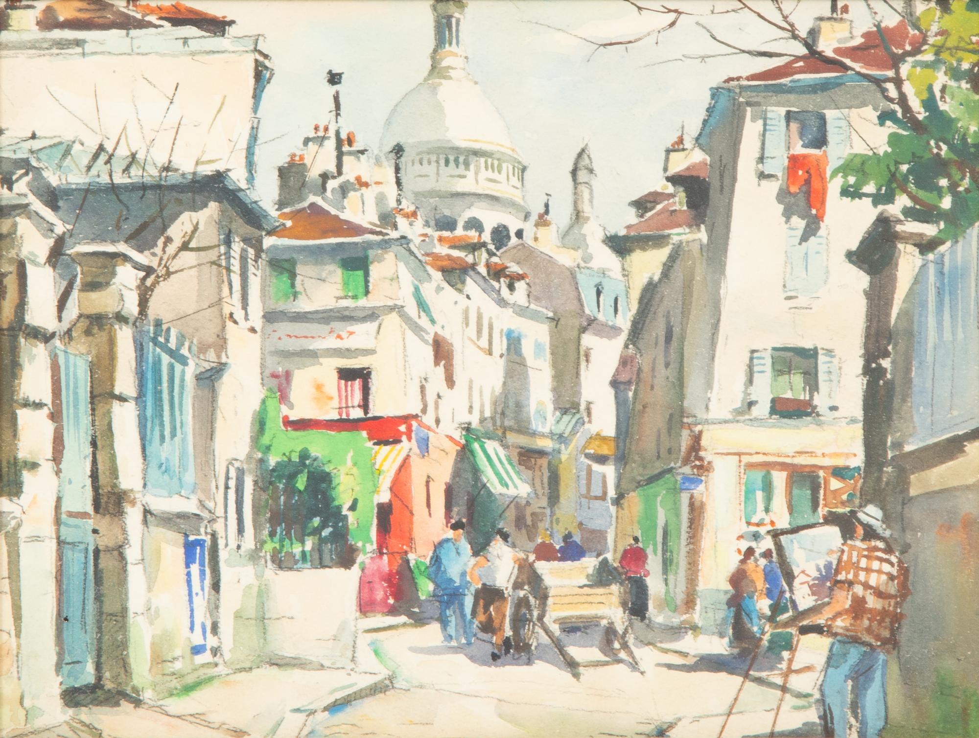 Eighteen Parisian Street Scene Paintings