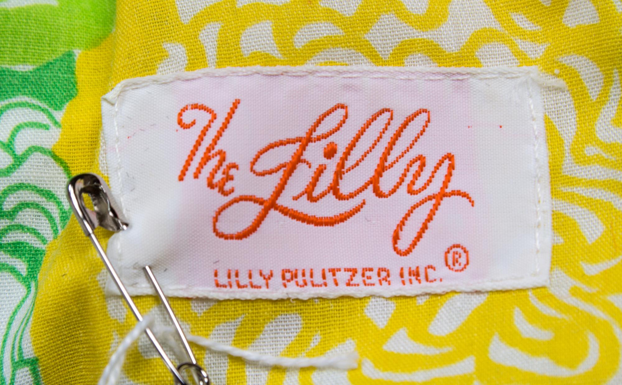 A Lilly Pulitzer Green and Yellow Floor Length Caftan,