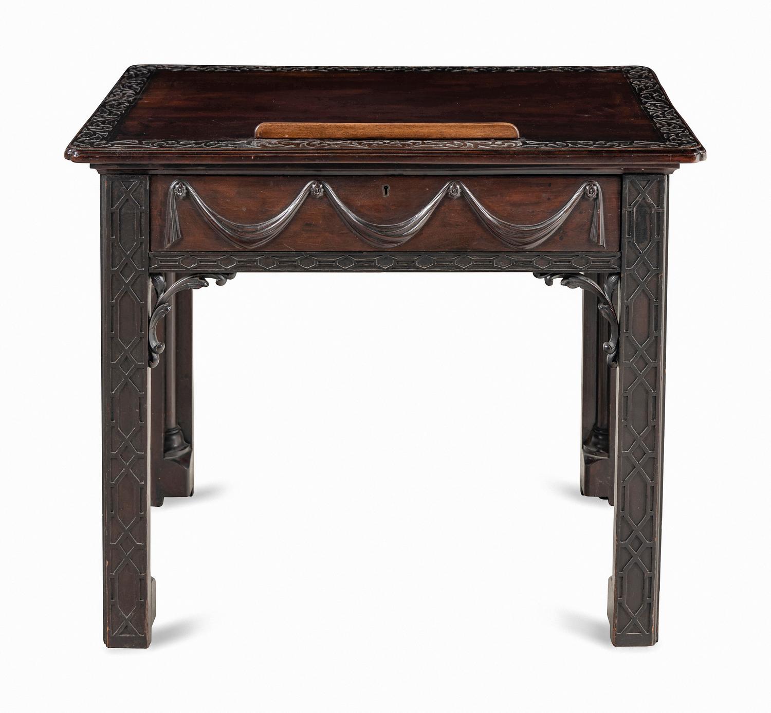 A George III Carved Mahogany Architect's Desk