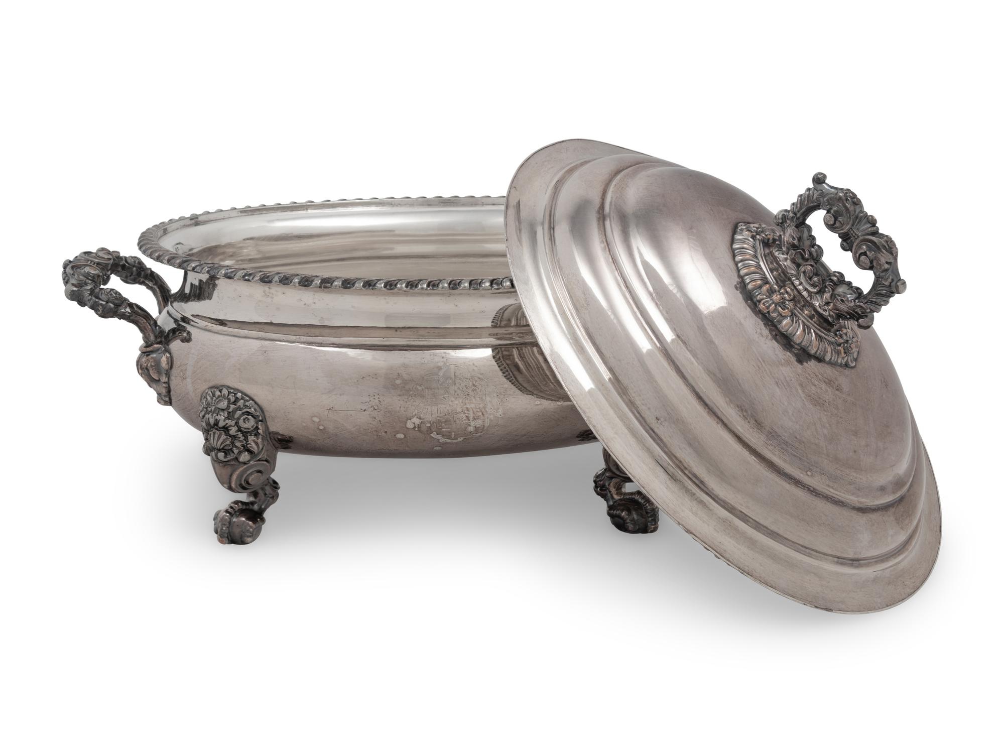 An English Silver-Plate Soup Tureen