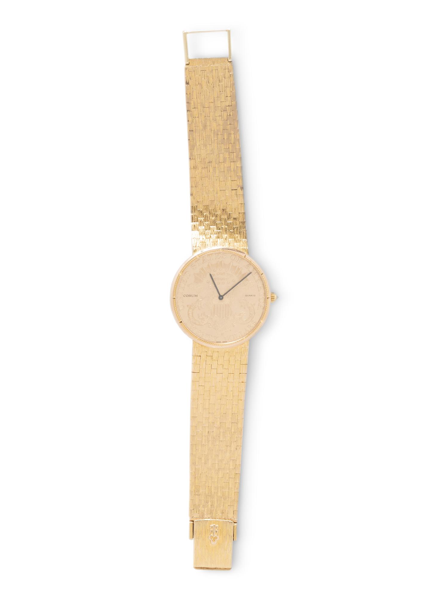 CORUM, 18K YELLOW GOLD COIN WATCH