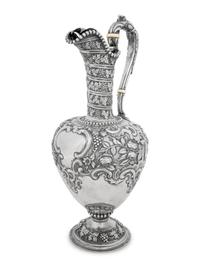 A Scottish Victorian Silver Repousse Ewer