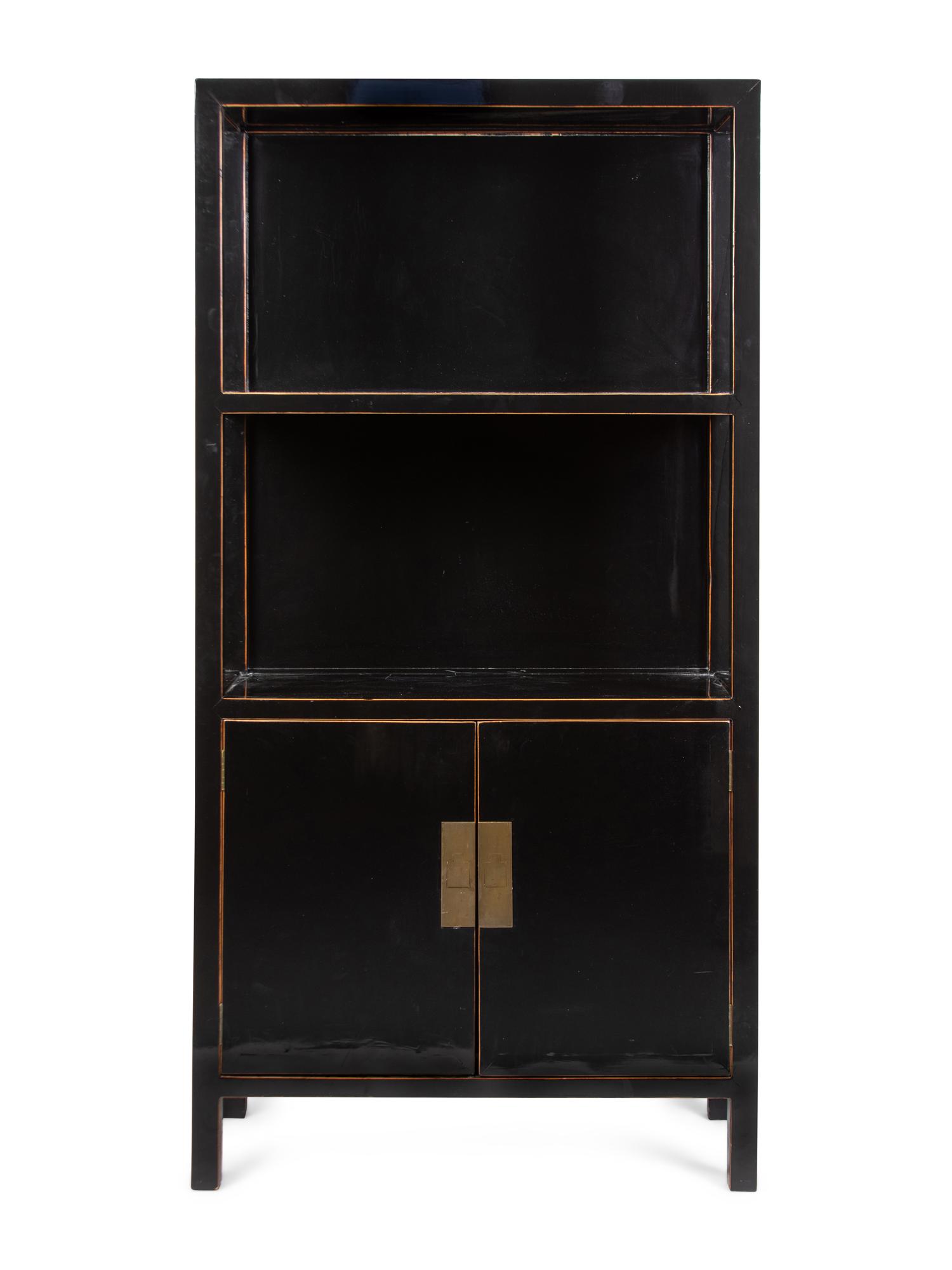 A Contemporary Chinese Ebonized Cabinet