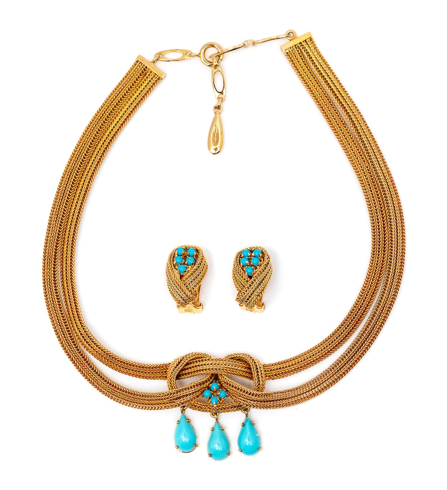 A Christian Dior Grosse Necklace and Earrings, 1950-60s