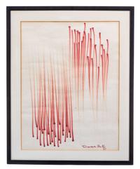 An Oscar de la Renta Framed Painting, Painting 17.5" x 23", frame 22.5" x 28".