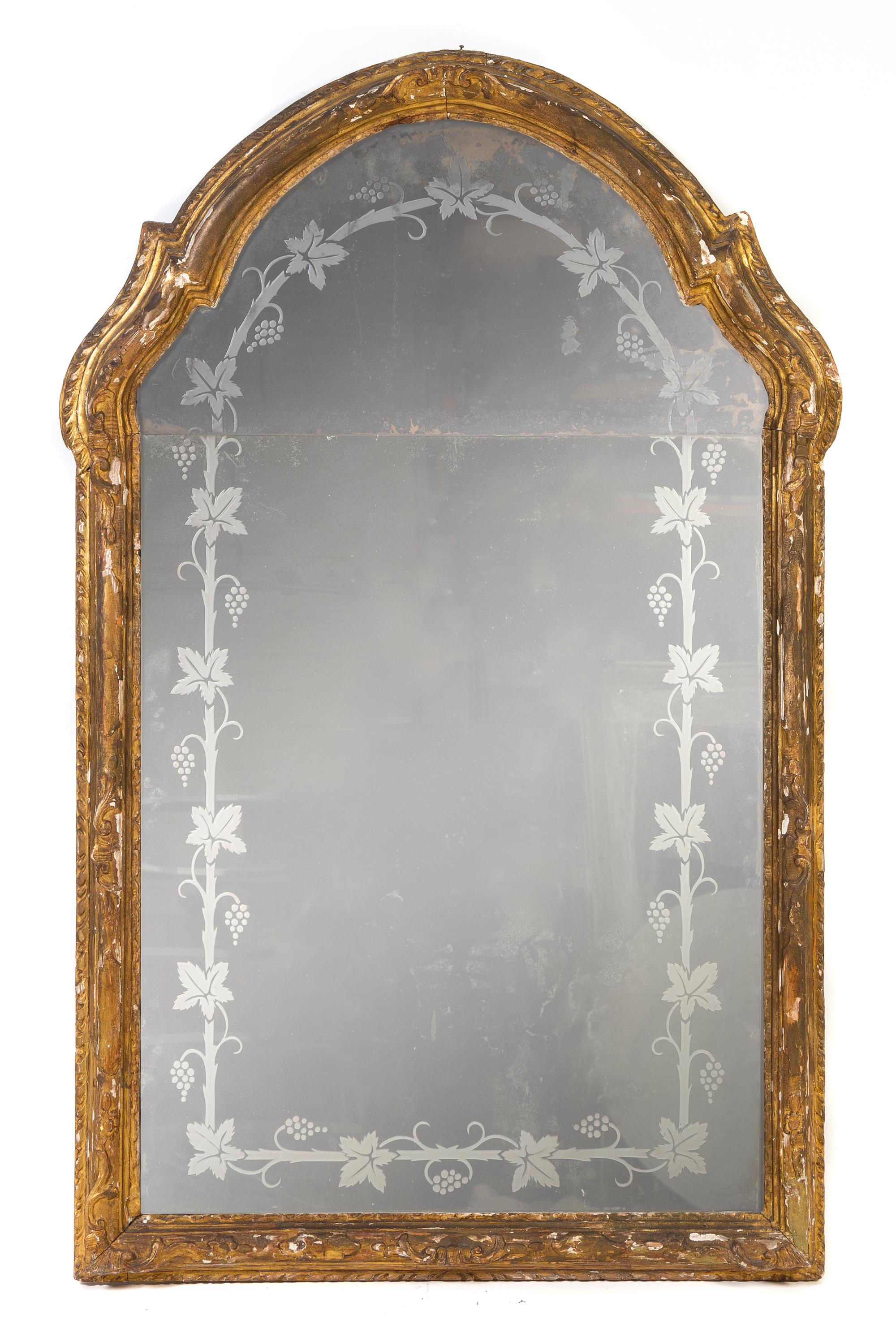 A Venetian Giltwood Mirror Height 60 x width 36 inches. — 18TH/19TH CENTURY