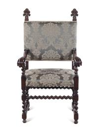 An Italian Baroque Style Walnut Armchair