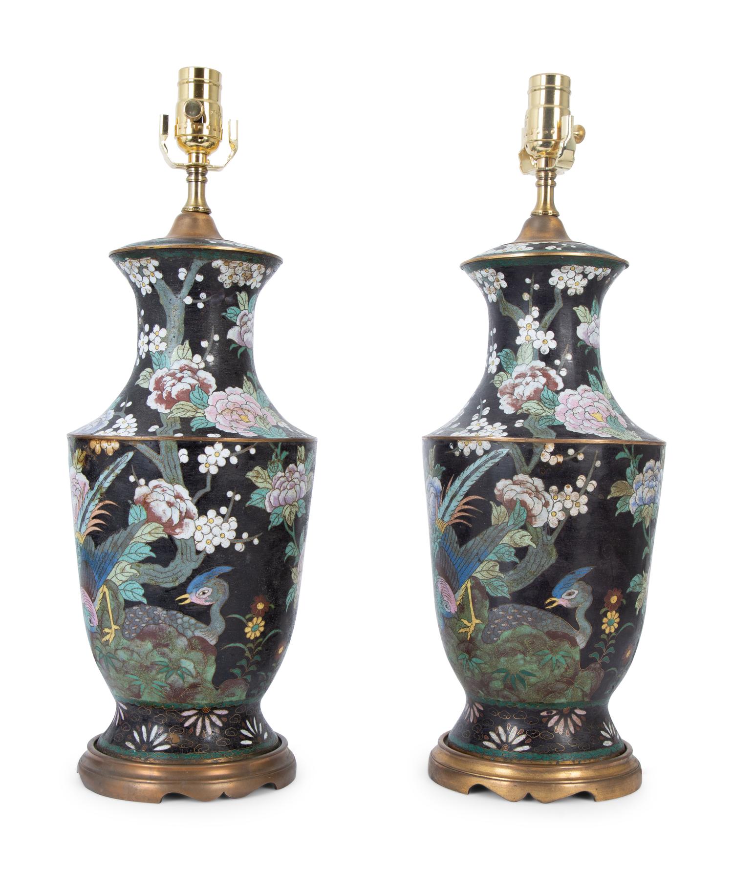 A Pair of Cloisonné Vases — 20TH CENTURY