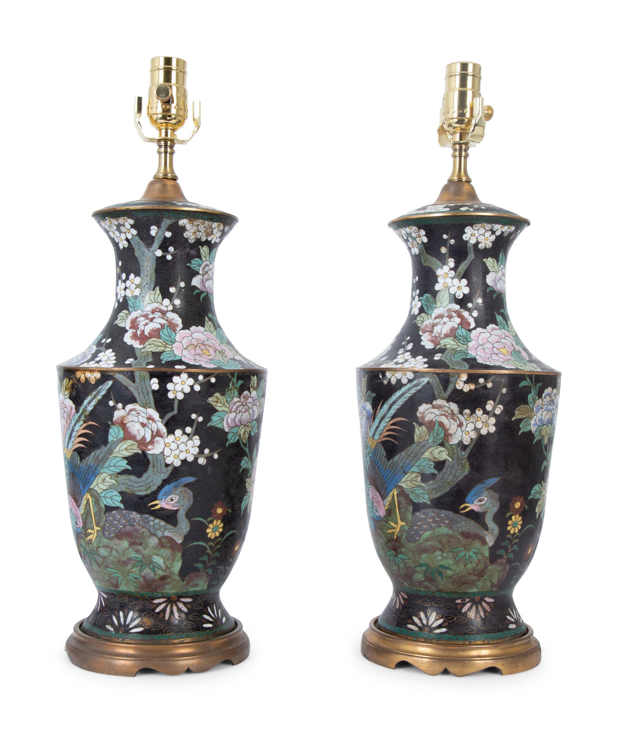 A Pair of Cloisonné Vases — 20TH CENTURY