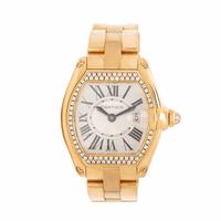 Cartier, Ref. 2676, 18K Yellow Gold 'Roadster' Date Watch with Diamond Bezel and Crown