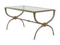 A French Steel and Brass Low Table in the Style of Maison Jansen