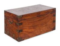 An English Brass Mounted Walnut Campaign Trunk