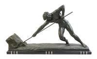 An Art Deco Cast Metal Figure Height 27 1/2 x width 39 x depth 10 inches. — EARLY 20TH CENTURY