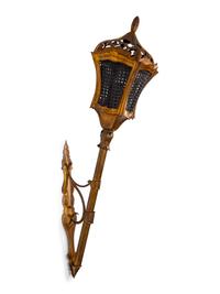 A Venetian Style Gilt Metal Wall Mounted Lantern — 20TH CENTURY
