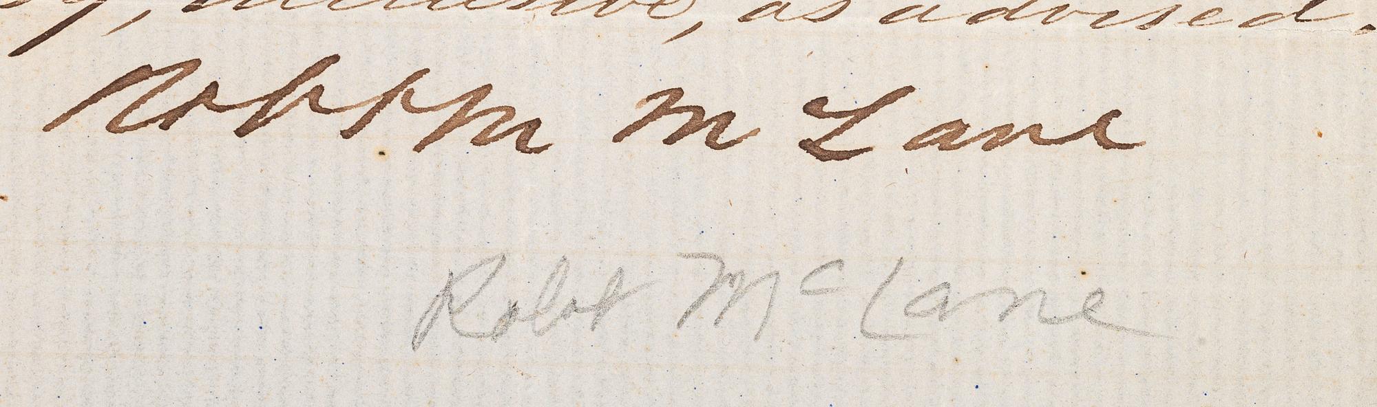 [AUTOGRAPHS]. Signatures of 19th-century American military and political figures.