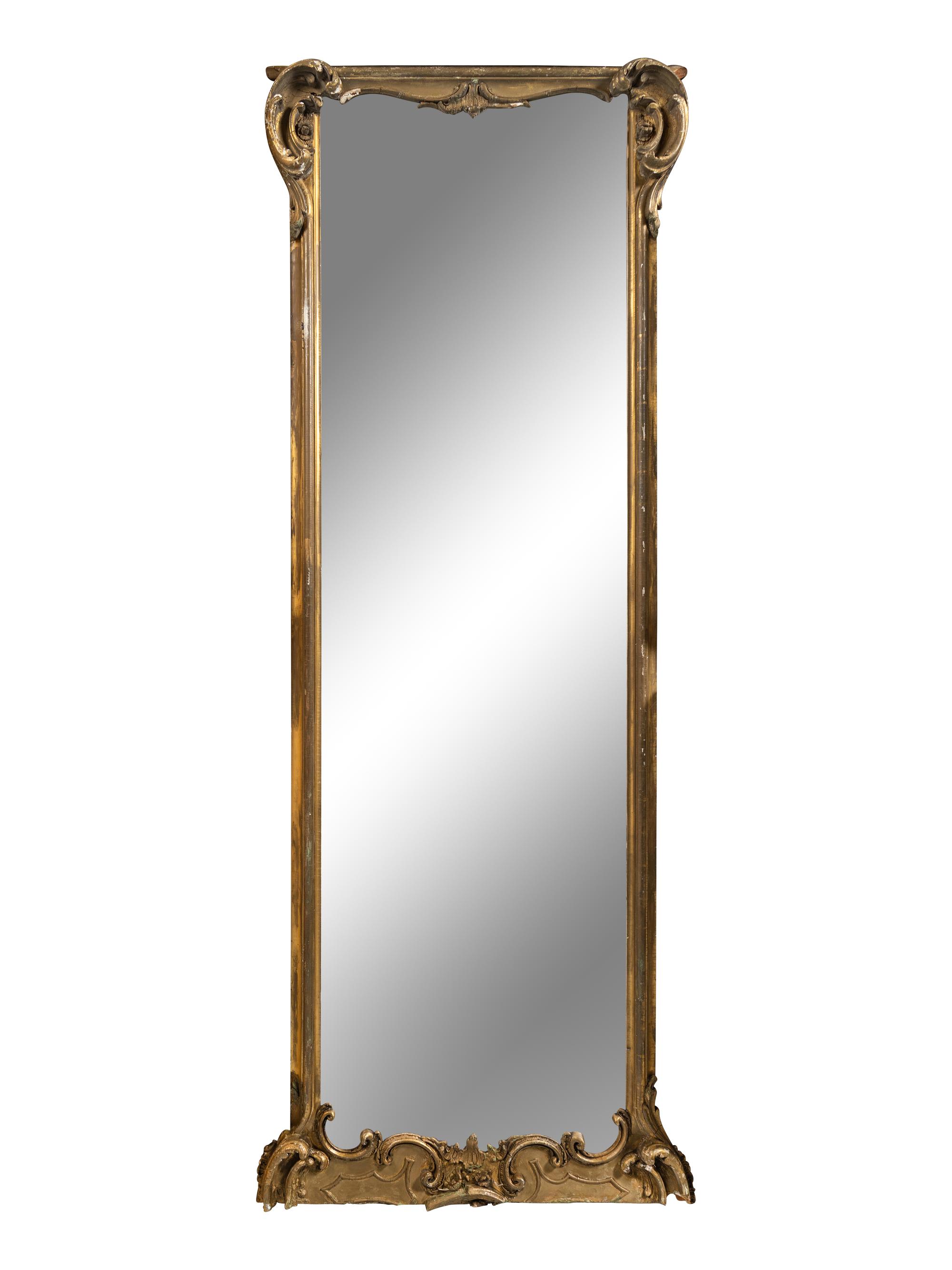 A Continental Gilt-Gesso Pier Mirror