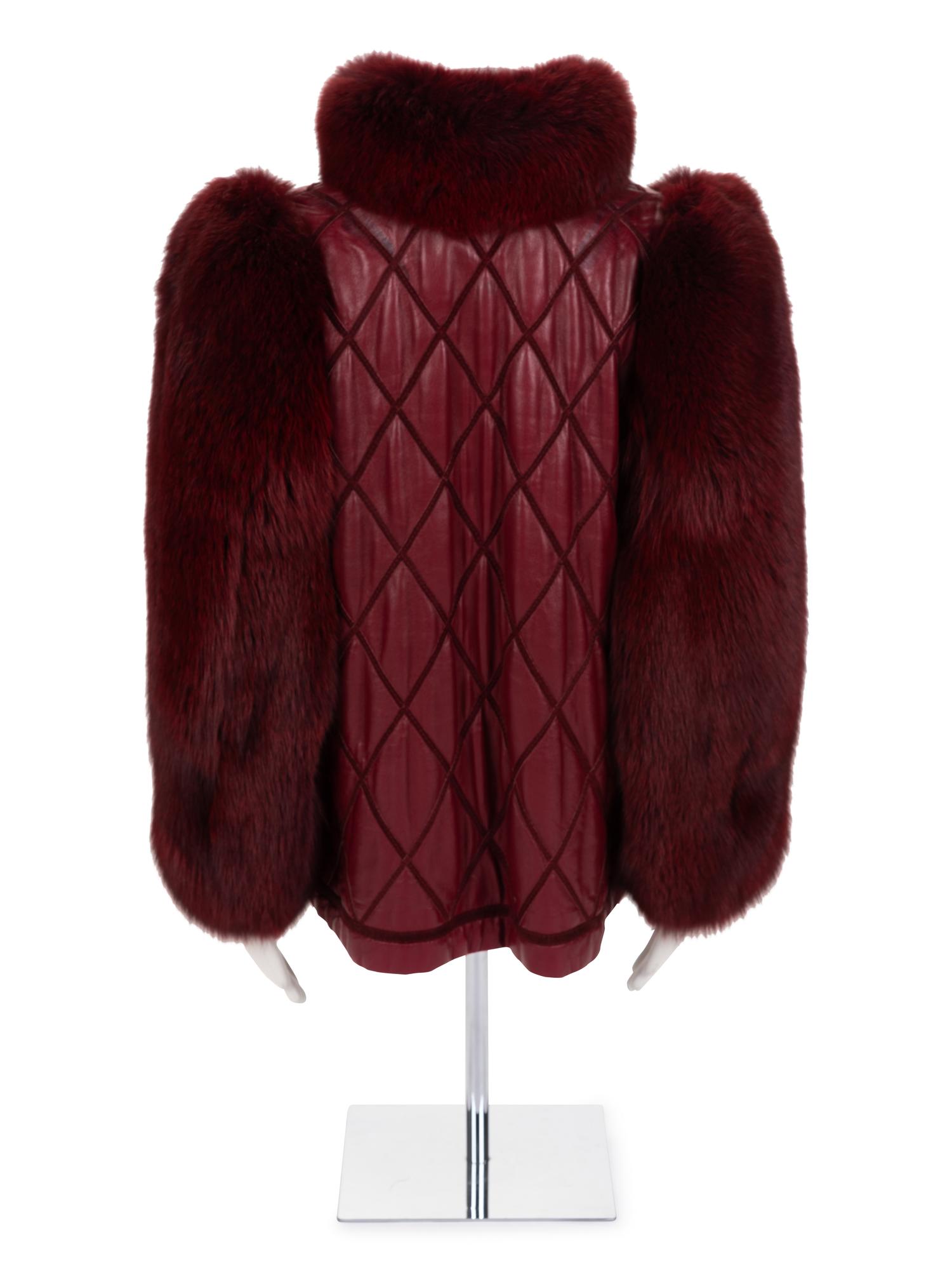 Christian Dior Leather and Fox Fur Coat, 1980s