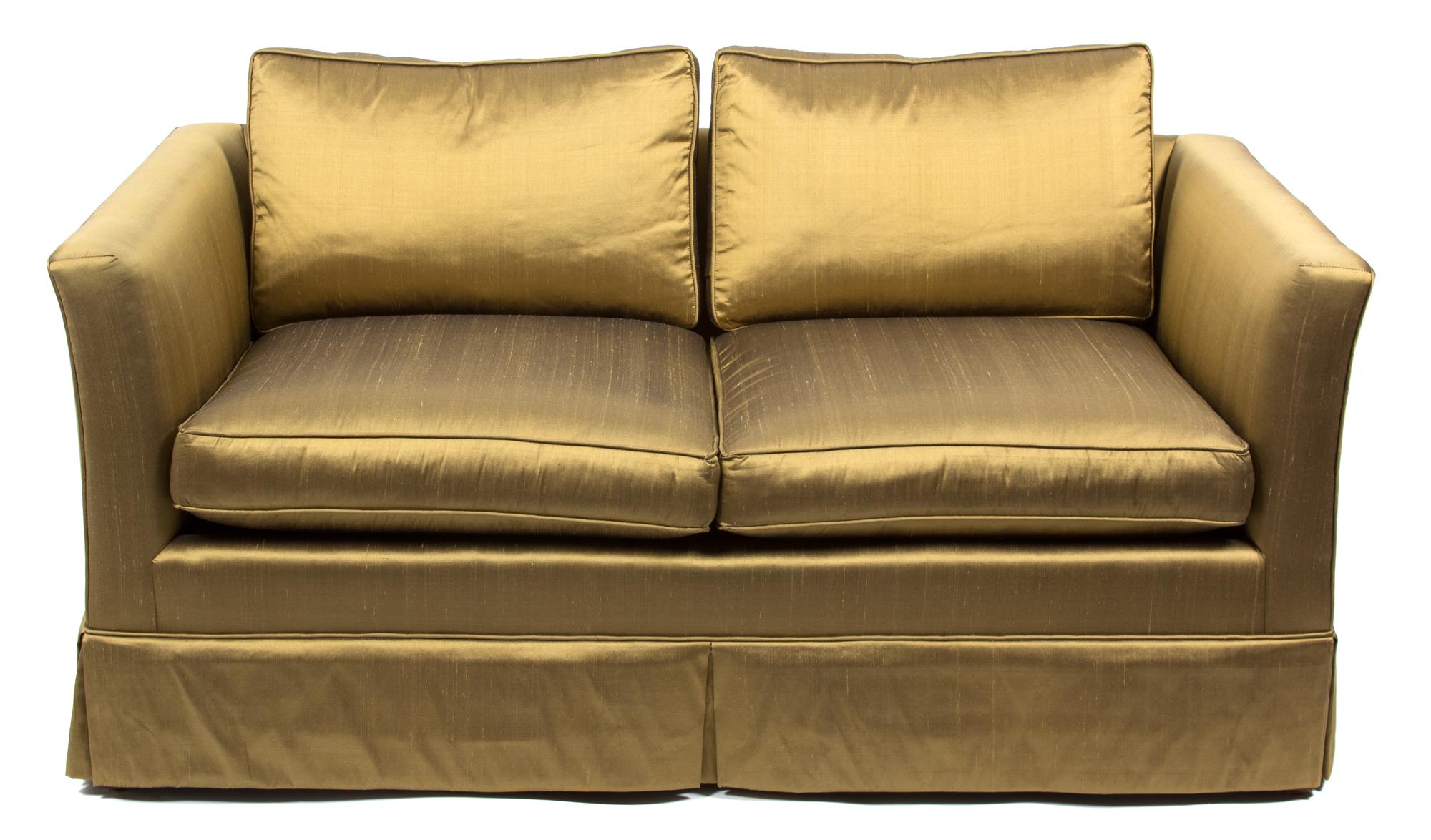 A Pair of Contemporary Upholstered Love Seats Length 52 inches. — 20TH CENTURY