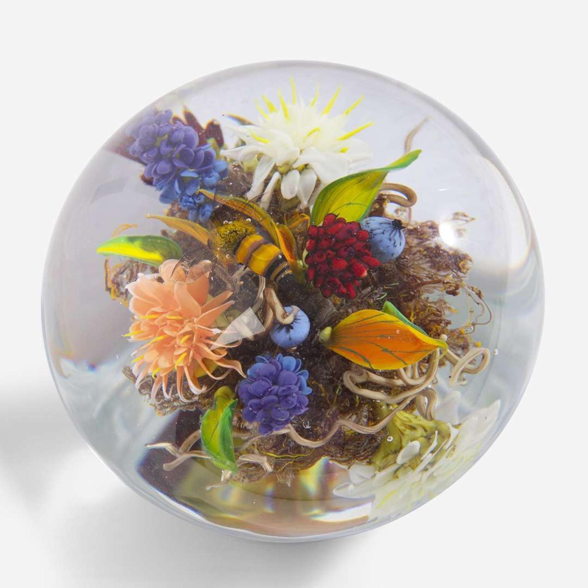 Paul Stankard (American, b. 1943) Large Botanical Paperweight, USA, 2005