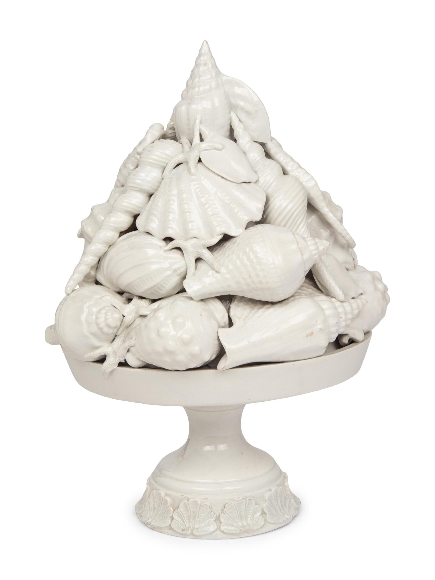 An Italian White Glazed Earthenware Centerpiece