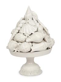 An Italian White Glazed Earthenware Centerpiece