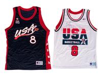 A Group of Scottie Pippen Signed Autograph USA Basketball Olympic Jerseys (Beckett Authentication Services BAS Certified),