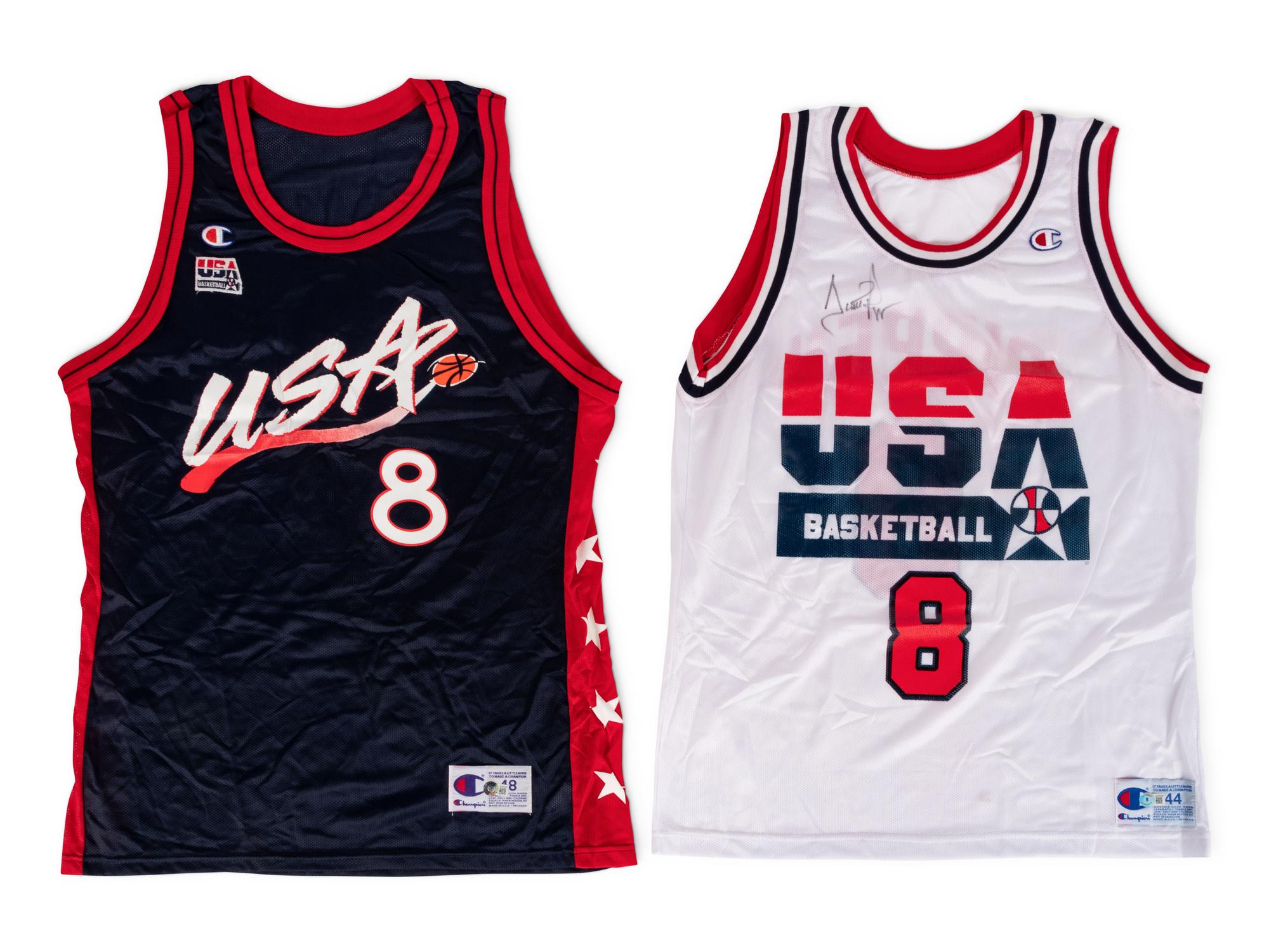 A Group of Scottie Pippen Signed Autograph USA Basketball Olympic Jerseys (Beckett Authentication Services BAS Certified),