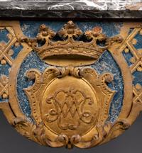 A Louis XV Style Blue-Painted Console
