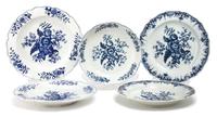 A Group of Four Worcester Dr. Wall Table Articles Diameter of largest: 9 1/2 inches.