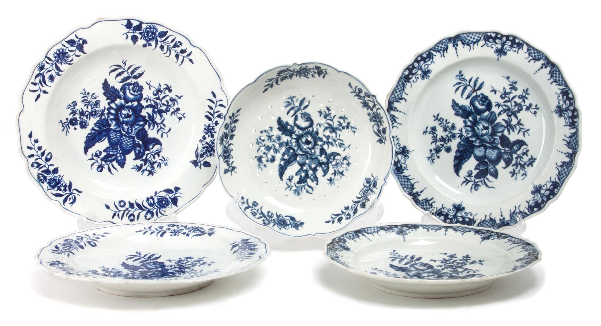 A Group of Four Worcester Dr. Wall Table Articles Diameter of largest: 9 1/2 inches.