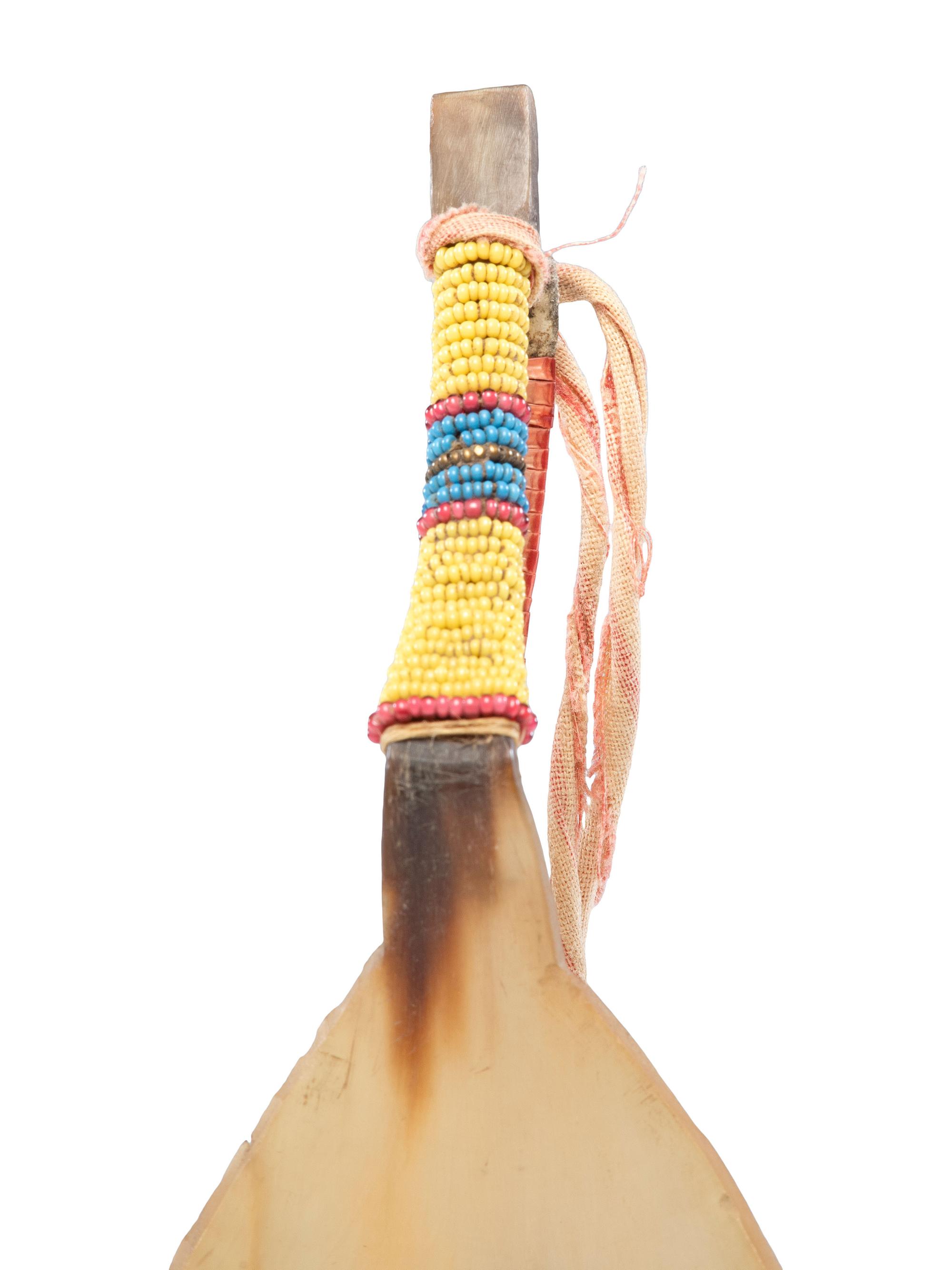 Sioux Beaded and Quilled Horn Spoon