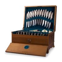 An International Silver Flatware Service in Custom Case