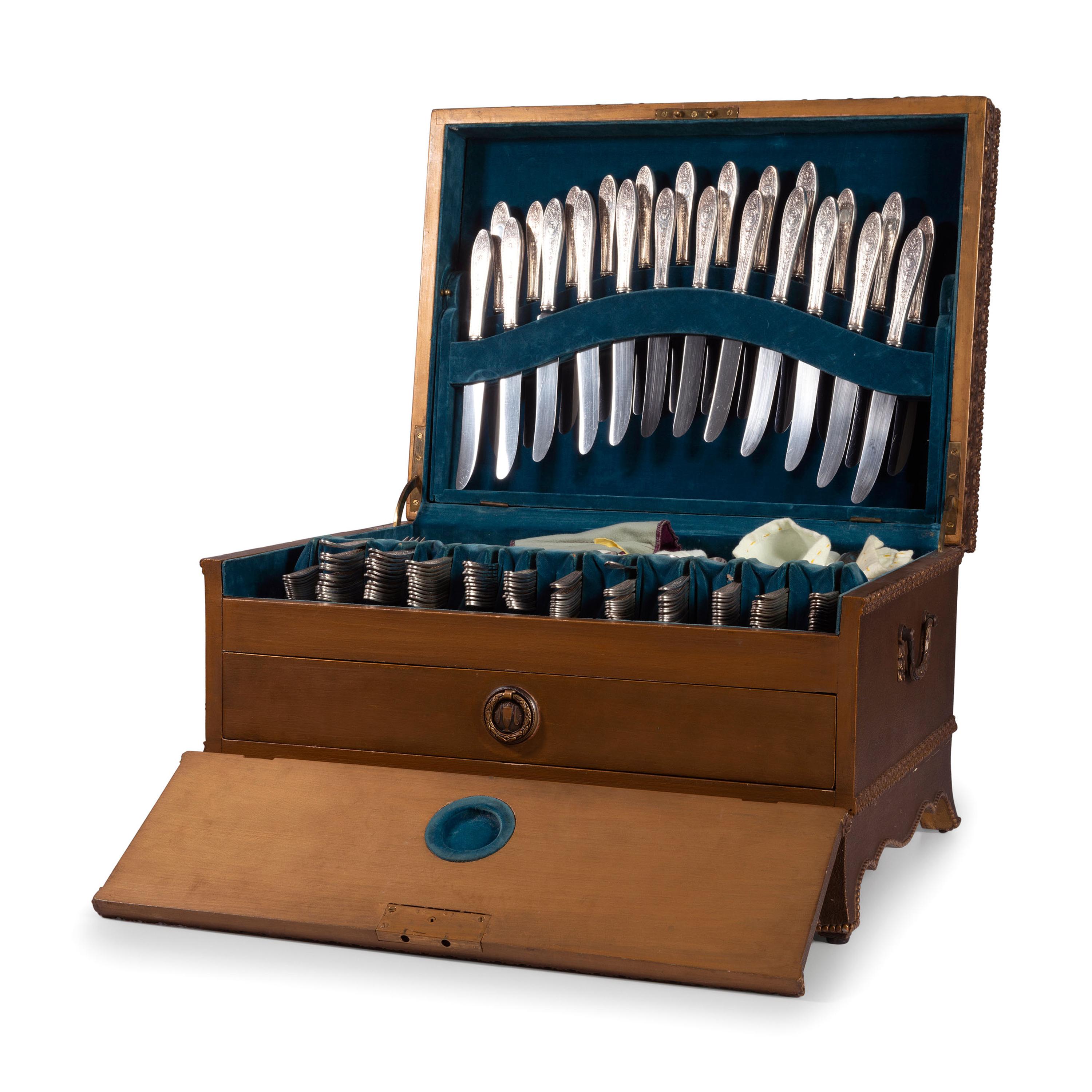 An International Silver Flatware Service in Custom Case