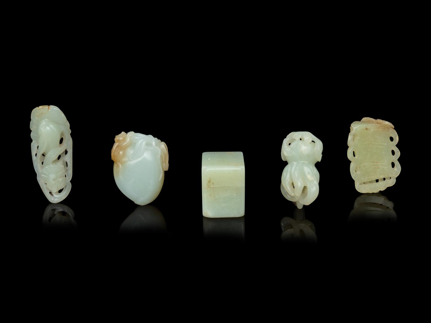 Five Chinese Celadon Jade Articles