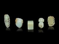 Five Chinese Celadon Jade Articles