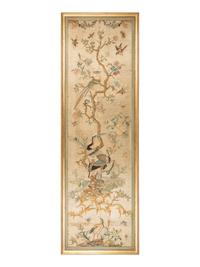 A Pair of Italian Silk and Needlework Panels