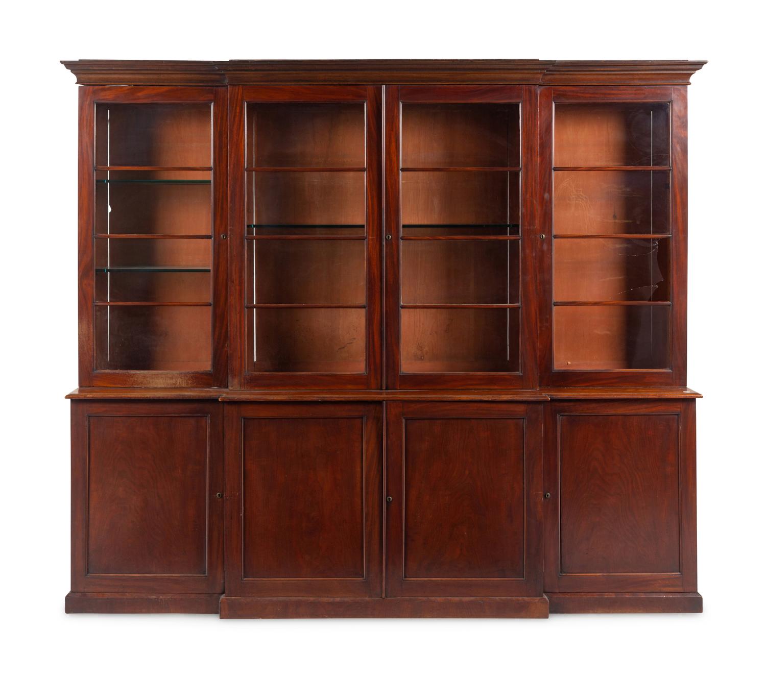 A George III Mahogany Breakfront Bookcase