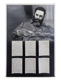 Fidel Castro reading letters sent to him by Che Guevara