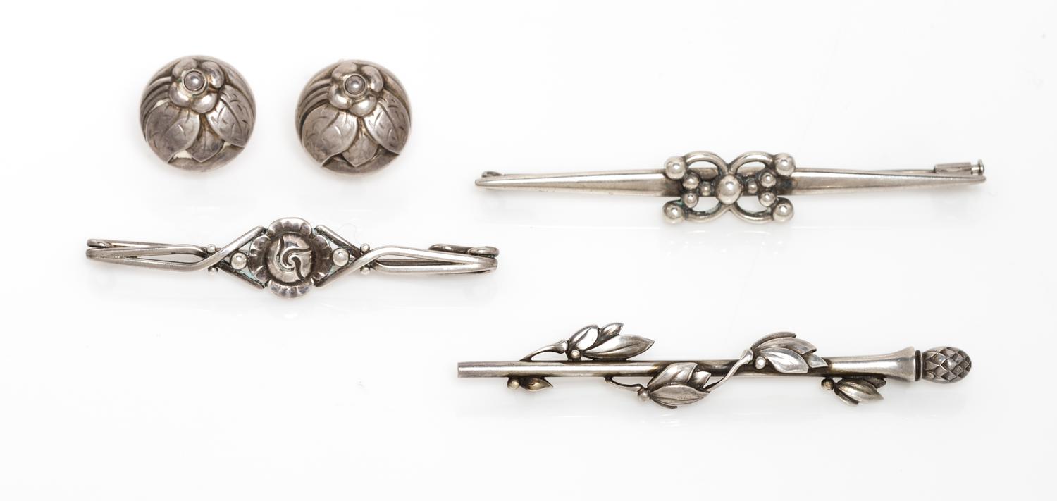 A Collection of Vintage Silver Jewelry, Georg Jensen, 17.30 dwts.