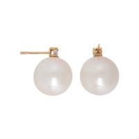 CULTURED SOUTH SEA PEARL AND DIAMOND EARRINGS
