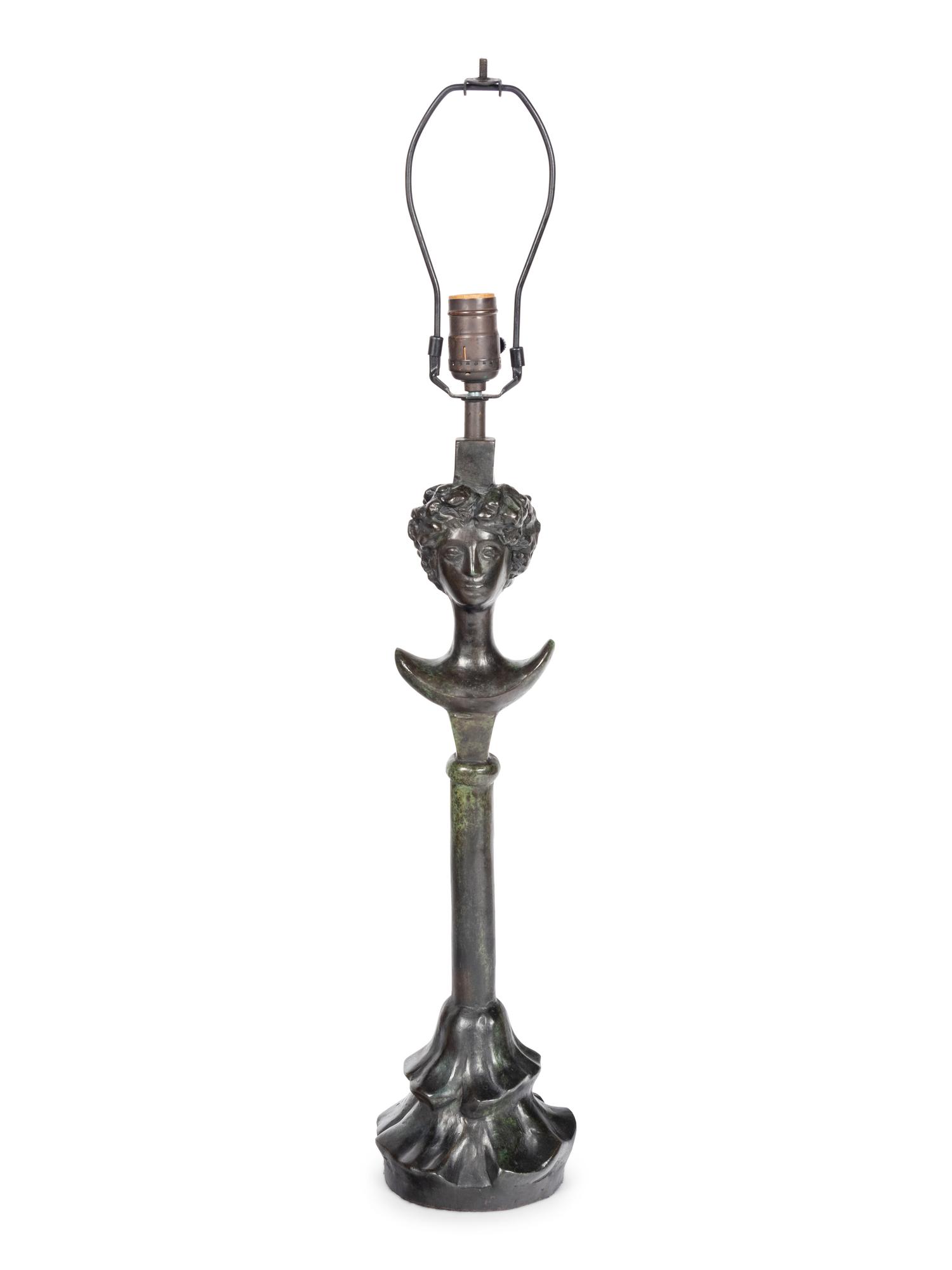 A Bronze Figural Lamp in the Style of Giacometti